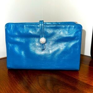 Michelle Valentino leather wallet in aqua